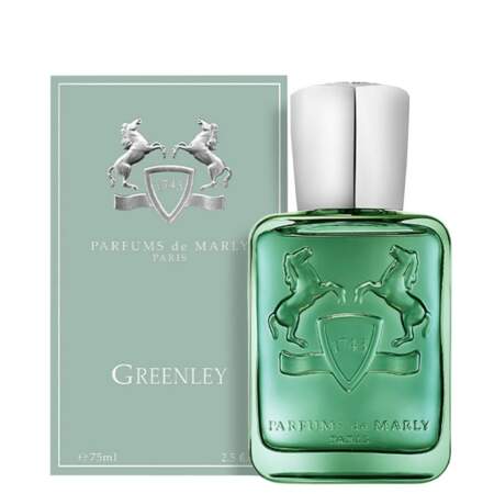 Eau de Parfum Greenley 75 ml, Parfums de Marly, 160 €, Printemps Haussmann et parfums-de-marly.com