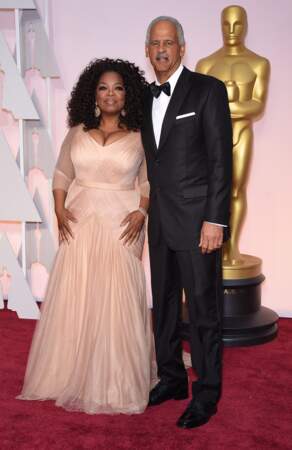Oprah Winfrey et Stedman Graham à la 87ème cérémonie des Oscars, à Hollywood, le 22 février 2015.