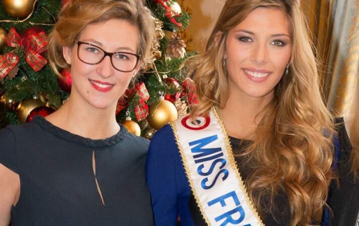 Camille Cerf, Miss France 2015, en compagnie de sa soeur jumelle Mathilde