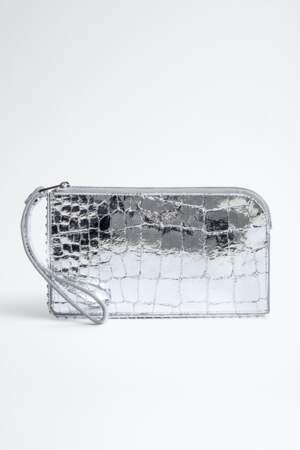 Pochette phone wallet embossée silver, Zadig et Voltaire, 175€