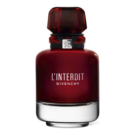 Eau de Parfum Rouge L’Interdit, Givenchy, 92,50€ les 50 ml, en parfumeries et grands magasins 