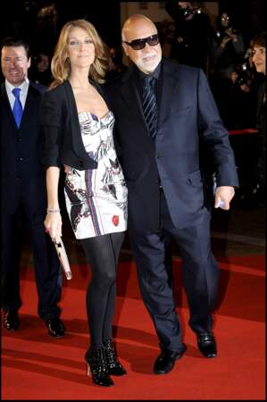 Céline Dion au bras de son mari René-Angélil pour assister aux NRJ Music Awards, à Cannes, le 26 janvier 2008