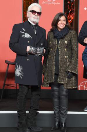Karl Lagerfeld (ici avec Anne Hidalgo) en 2018
