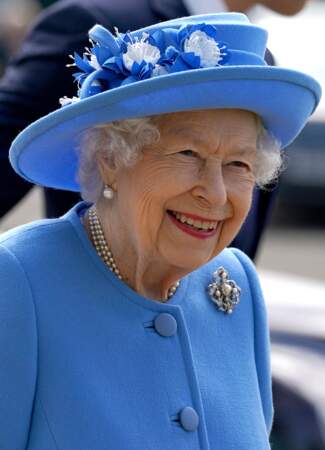 La reine Elisabeth II à Cumbernauld, en Ecosse, le 28 juin 2021. 