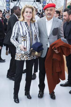 Catherine Deneuve, fan de Louis Vuitton et de Louboutin (ici au défilé Vuitton automne-hiver 2015)