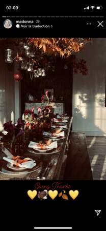 La jolie table dressée pour Thanksgiving dans la demeure de Madonna