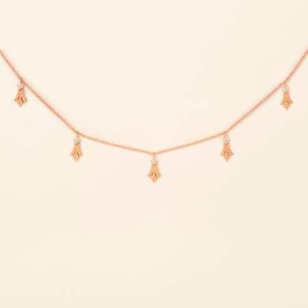Collier George 5 Motifs Or Rose, Mellerio, 1350€