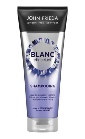 Shampooing Blanc Étincelant, John Frieda, 8,40€ les 250 ml en grande surface