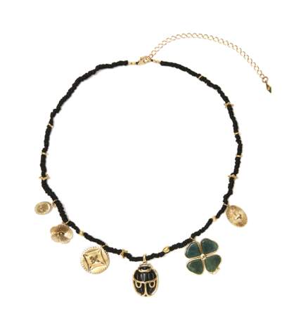 Handwoven pendants necklace black, Gachon Pothier, 350€