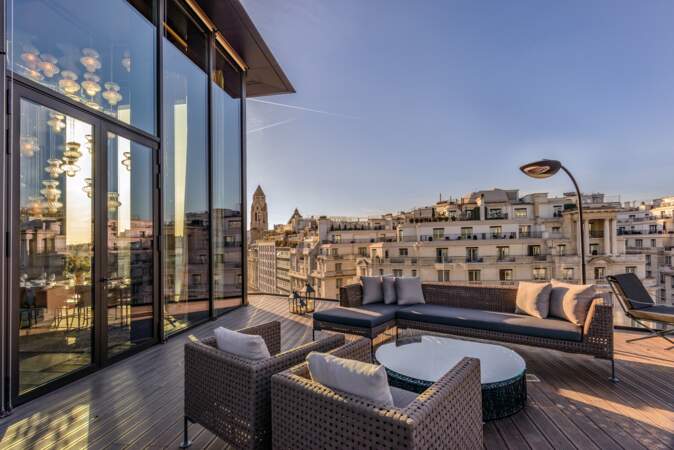 Terrasse du penthouse du Bulgari Hotel Paris