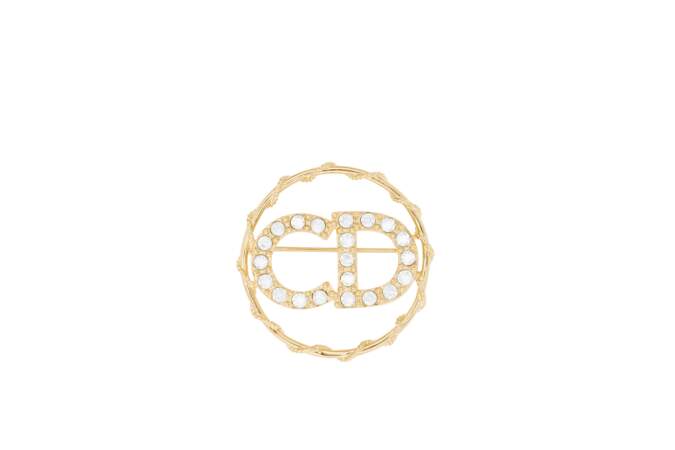 Broche Clair D Lune en métal finition dorée et cristaux blancs, Christian Dior, 450€