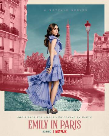 Emily in Paris: Lily Collins dans sa robe Magali Pascal