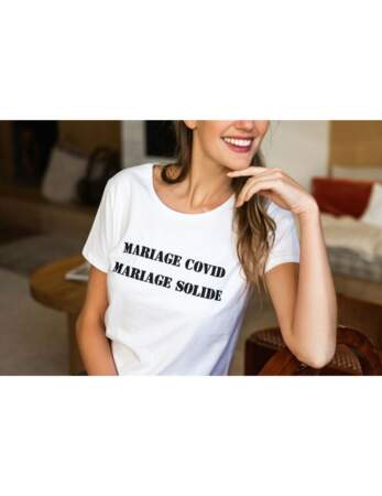 T-shirt Mariage Covid Mariage Solide, Harpe, 35 €.