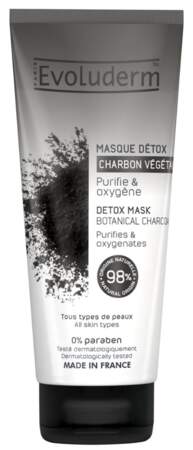 Masque Détox Charbon Végétal, Evoluderm, 4,85€, evoluderm.com