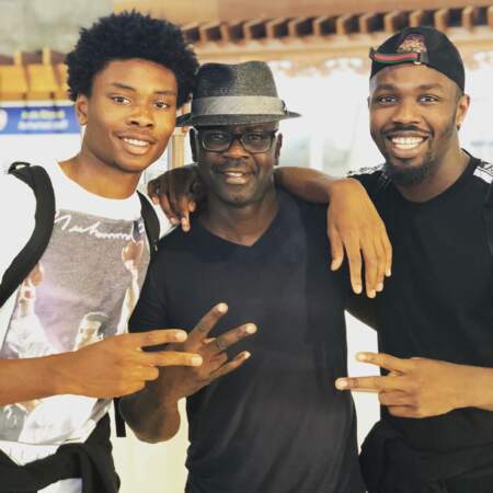Marcus Thuram, avec son père Lilian Thuram et son frère Khephren, en 2018 sur Instagram