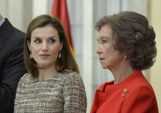 La reine Sofia d'Espagne et la reine Letizia d'Espagne, le 23 janvier 2017.