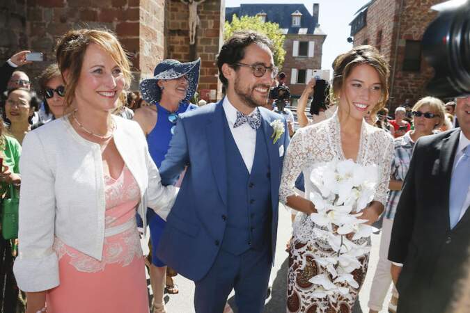 Mariage de Thomas Hollande et de la journaliste Emilie Broussouloux. Ici avec Ségolène Royal, le 8 Septembre 2018. 
