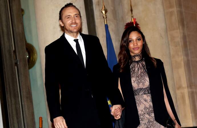 Le DJ et producteur a officialisé sa relation avec le mannequin Jessica Ledon lors d'un dîner d'état donné en l'honneur du président cubain Raul Castro au palais de l'Elysée à Paris, le 1er février 2016.