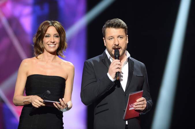 Virginie Guillaume et Bruno Guillon ont animé la 31ème cérémonie des Victoires de la Musique, le 12 février 2016.