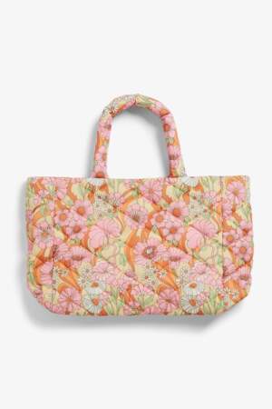 Floral oversized quilted tote bag, Monki Cares, 30€