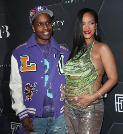 Rihanna accompagnée de son compagnon, ASAP Rocky, lors de la soirée Fenty Beauty, le 11 février 2022 à Los Angeles.  