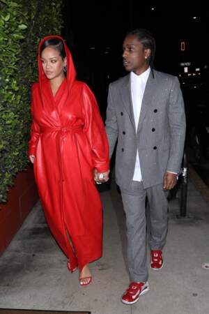 Rihanna, enceinte, et son compagnon ASAP Rocky, ce samedi 12 février