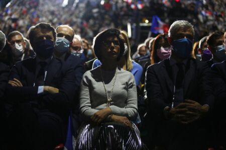 François Baroin, Rachida Dati et Laurent Wauquiez, sont venus soutenir la candidate LR à l'élection présidentielle 2022, lors de son meeting au Zenith de Paris le 13 février 2022.