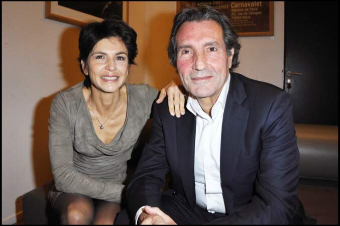 Jean-Jacques Bourdin et sa femme Anne Nivat, en novembre 2010, à la Scam à Paris