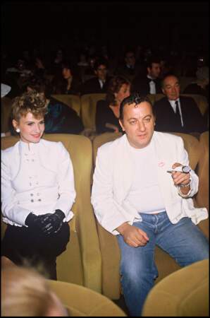 Coluche et Miou-Miou à l'avant-première du film "Coup de foudre" à Paris, en 1983