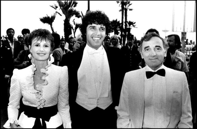 Miou-Miou, Julien Clerc et Charles Aznavour, au Festival de Cannes. 