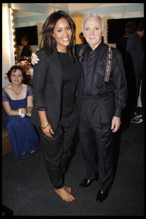 Amel Bent et son idole Charles Aznavour en 2011
