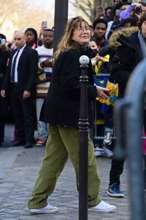 Jane Birkin au défilé de mode automne-hiver 2022/2023 "Hermès" lors de la fashion week de Paris,  le 5 mars 2022