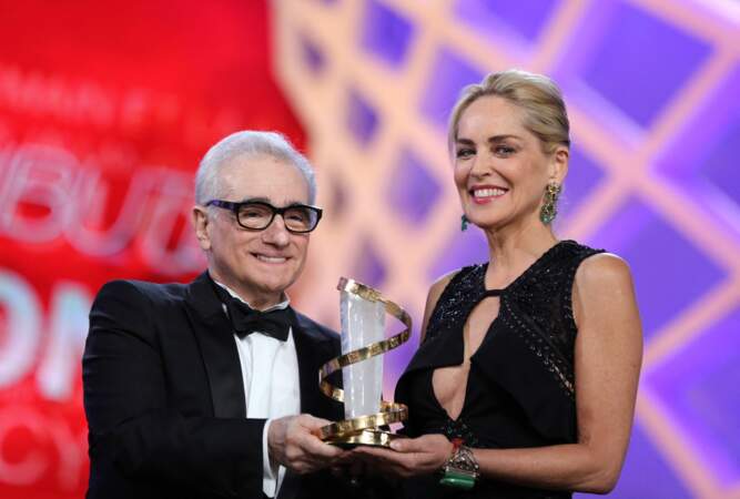Sharon Stone et Martin Scorsese en 2013