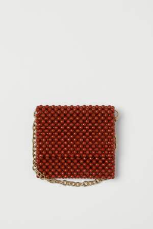 Petit sac en perles de plastique recyclé avec chaîne en métal bandoulière, H&M, 49,99€