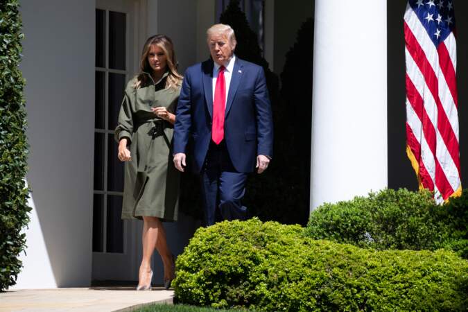 Melania et Donald Trump, à la Maison Blanche, à Washington, le 22 avril 2020.