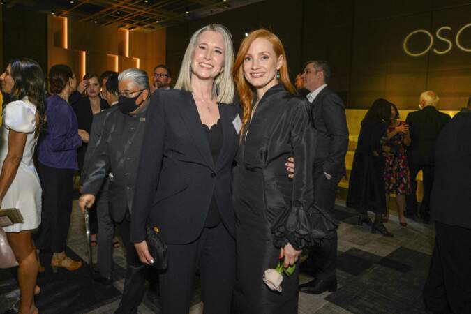 Pamela Martin et Jessica Chastain au traditionnel dîner des nominés des Oscars 2022 à Los Angeles.