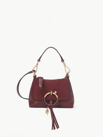 Mini sac Joan à double porté, en cuir de vachette grainé et vachette velours, See By Chloé, 295€