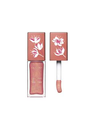 Lip Comfort Oil Shimmer Rose Petal (09) Lucky Glow Collection, Clarins, 24€ en boutiques, stands grands magasins, zones internationales et clarins.fr