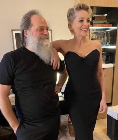 Sharon Stone et son styliste Paris Libby en 2022