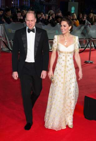 Le prince William et Kate Middleton lors des Bafta en 2020