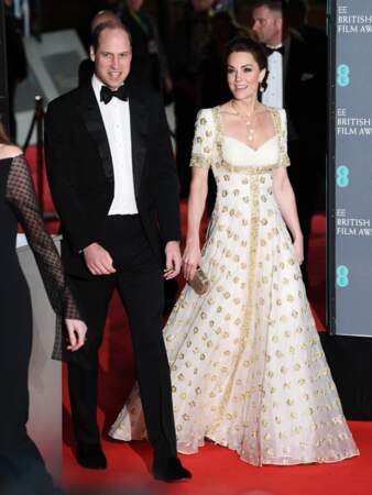 Le prince William et Kate Middleton lors de 73e cérémonie des British Academy Film Awards (BAFTA) au Royal Albert Hall à Londres, le 2 février 2020.