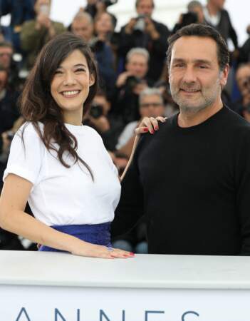Mélanie Doutey et Gilles Lellouche se sont retrouvés notamment au photocall du film "Le grand bain" au 71ème Festival de Cannes, le 13 mai 2018. 