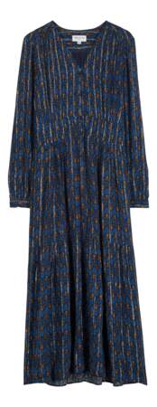 Robe longue bohème imprimée bleu marine Nais, Maison 123, 175€