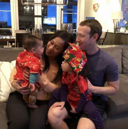 Mark Zuckerberg, avec son épouse Priscilla Chan et leurs deux filles, Maxima et August, en 2018.