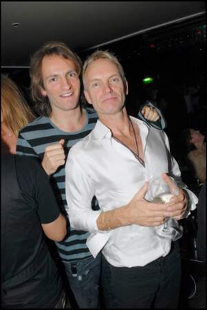 Sting et son fils Joe, à l'after show du groupe Police, au VIP ROOM, à Paris, en 2007.