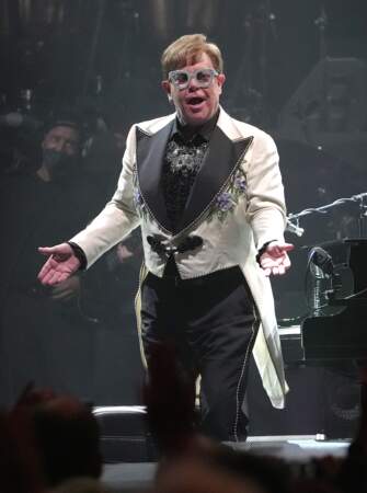 Elton John en concert à New York, le 22 février 2022