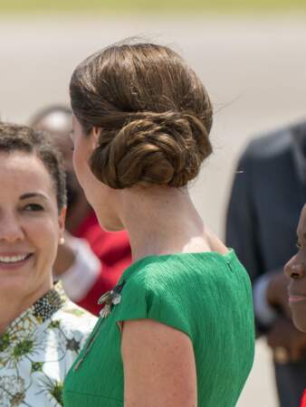 Kate Middleton opte chignon torsadé très sophistiqué, le 24 mars 2022. 