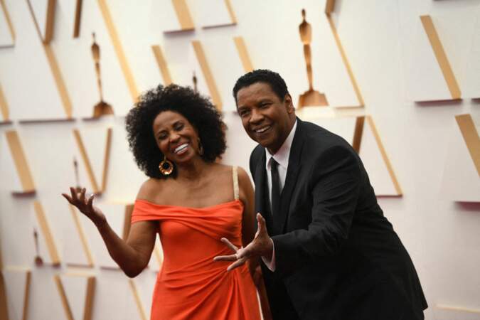 Denzel Washington et sa femme Pauletta Washington font le show lors des Oscars