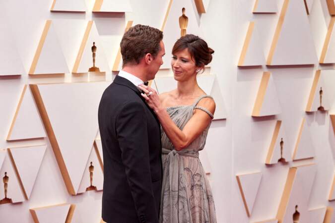 Benedict Cumberbatch complice avec son épouse Sophie Hunter au photocall des Oscars