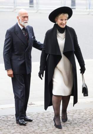Prince Michael de Kent et Princesse Michael de Kent arrivent à la cérémonie en hommage au Prince Philip, à l'abbaye de Westminster, à Londres, le mardi 29 mars 2022.